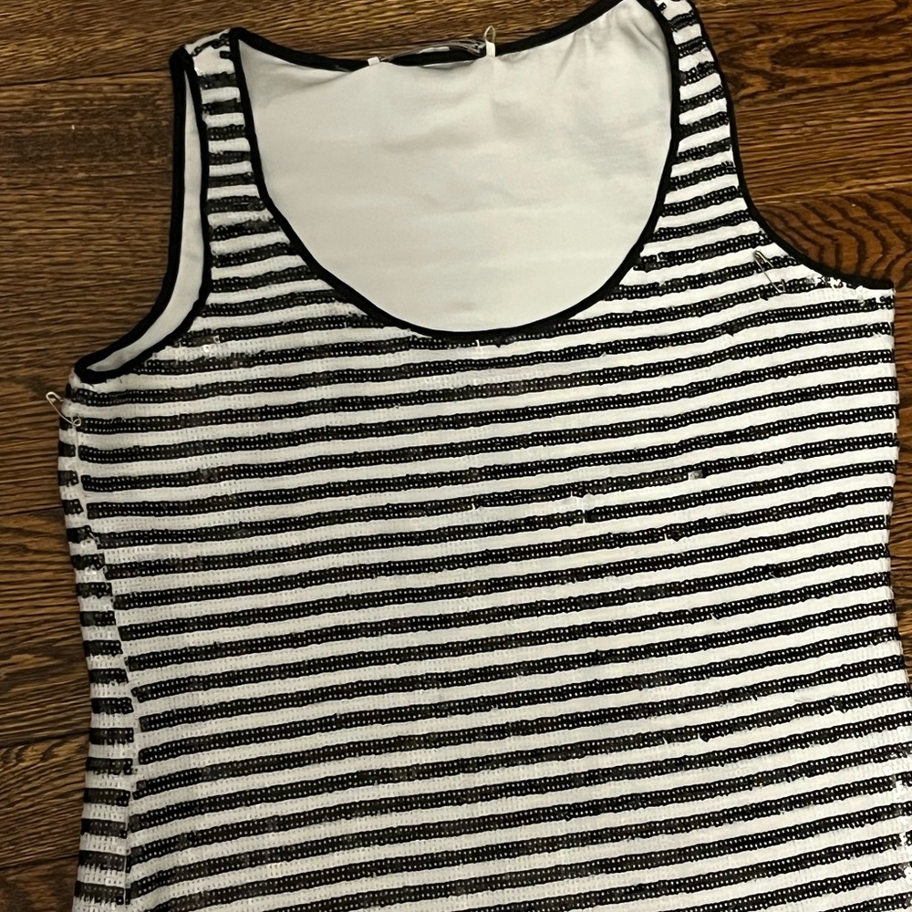 Sequined striped top
